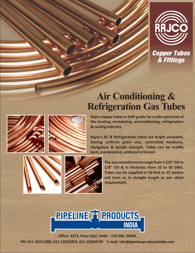 Rajco Copper Tubes and Fittings | Pipeline Products India